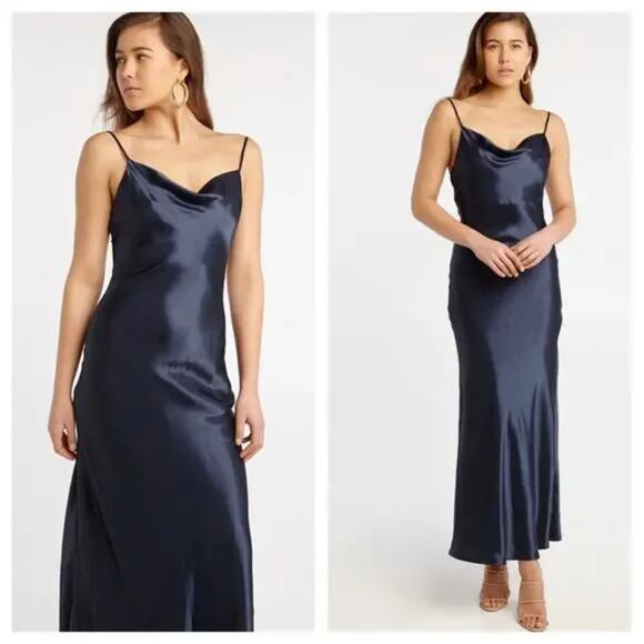 Bardot Estelle Satin Maxi Dress Size 10/L Sleeveless Formal Party Bridal Classic - Picture 1 of 11